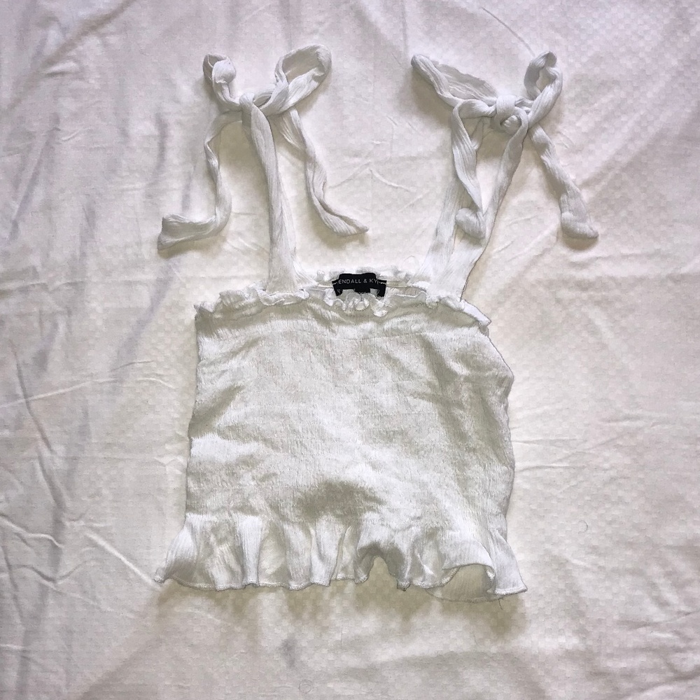 Kendall and Kylie White Crop Tank
